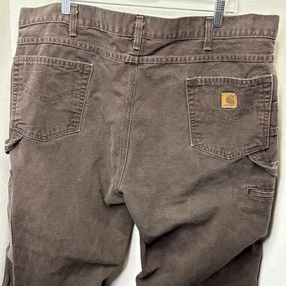 Carhartt B174 DKB Men's Relaxed Fit Brown Duck Carpenter Pants 42X34(40x32) Y2K - Picture 5 of 11
